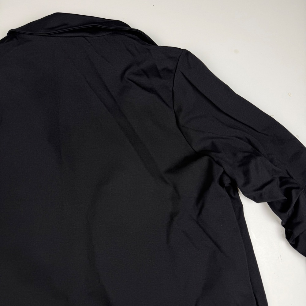 Dear Scarlett Womens Black Open Front Blazer Pleated 3/4 Sleeve Size 1X NWT - Picture 9 of 12